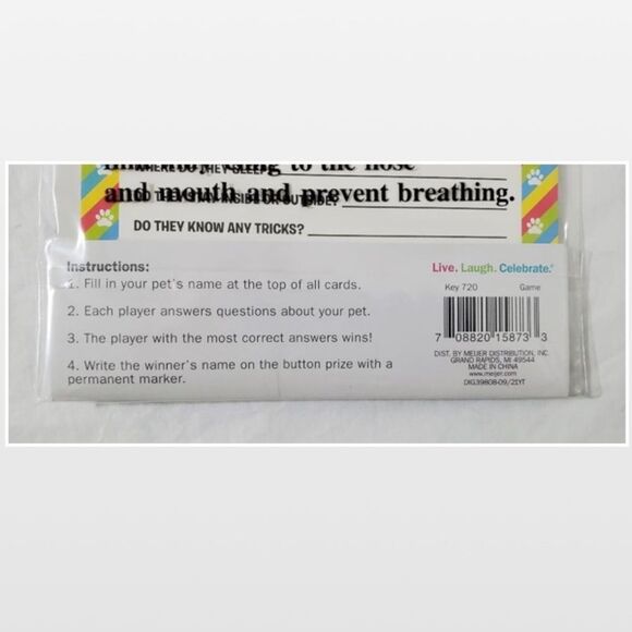 New Live. Laugh. Celebrate. Pet Game Cards Animal Dog Cat Party Set NWT - Picture 9 of 11